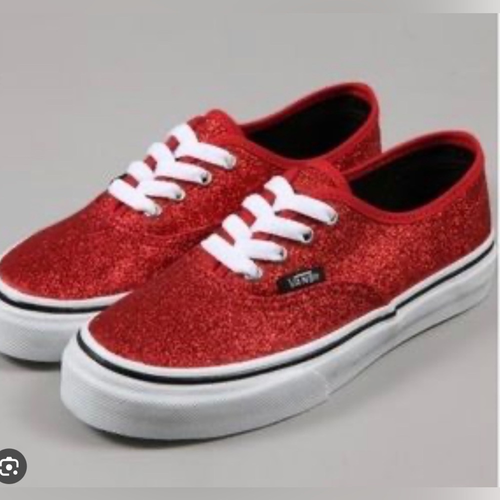 Red glitter vans